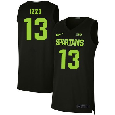 Men Steven Izzo Michigan State Spartans #13 Nike NCAA Black Authentic College Stitched Basketball Jersey YQ50A53QK